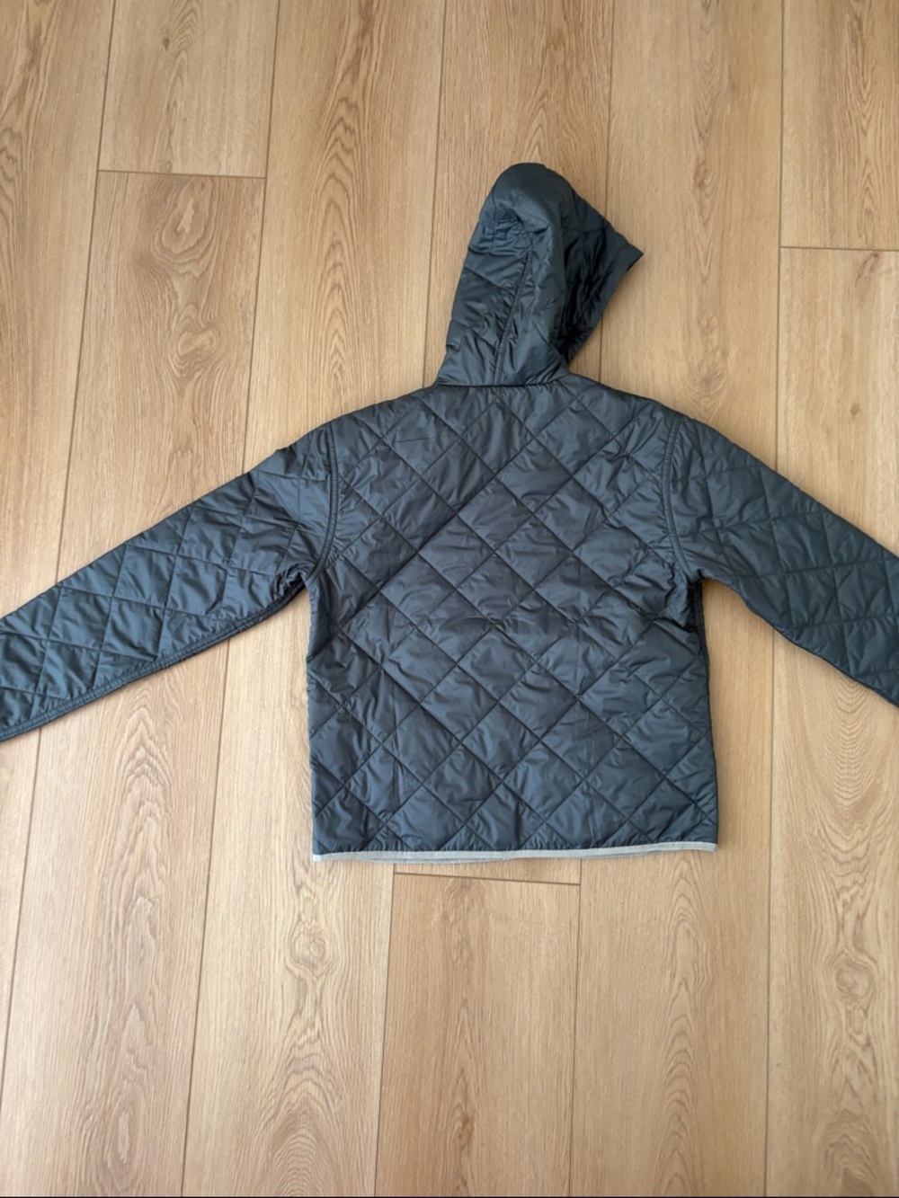 NWT Women's Diamond Quilted Bomber Hoody Nouveau Green Grey Size Small - Picture 5 of 7